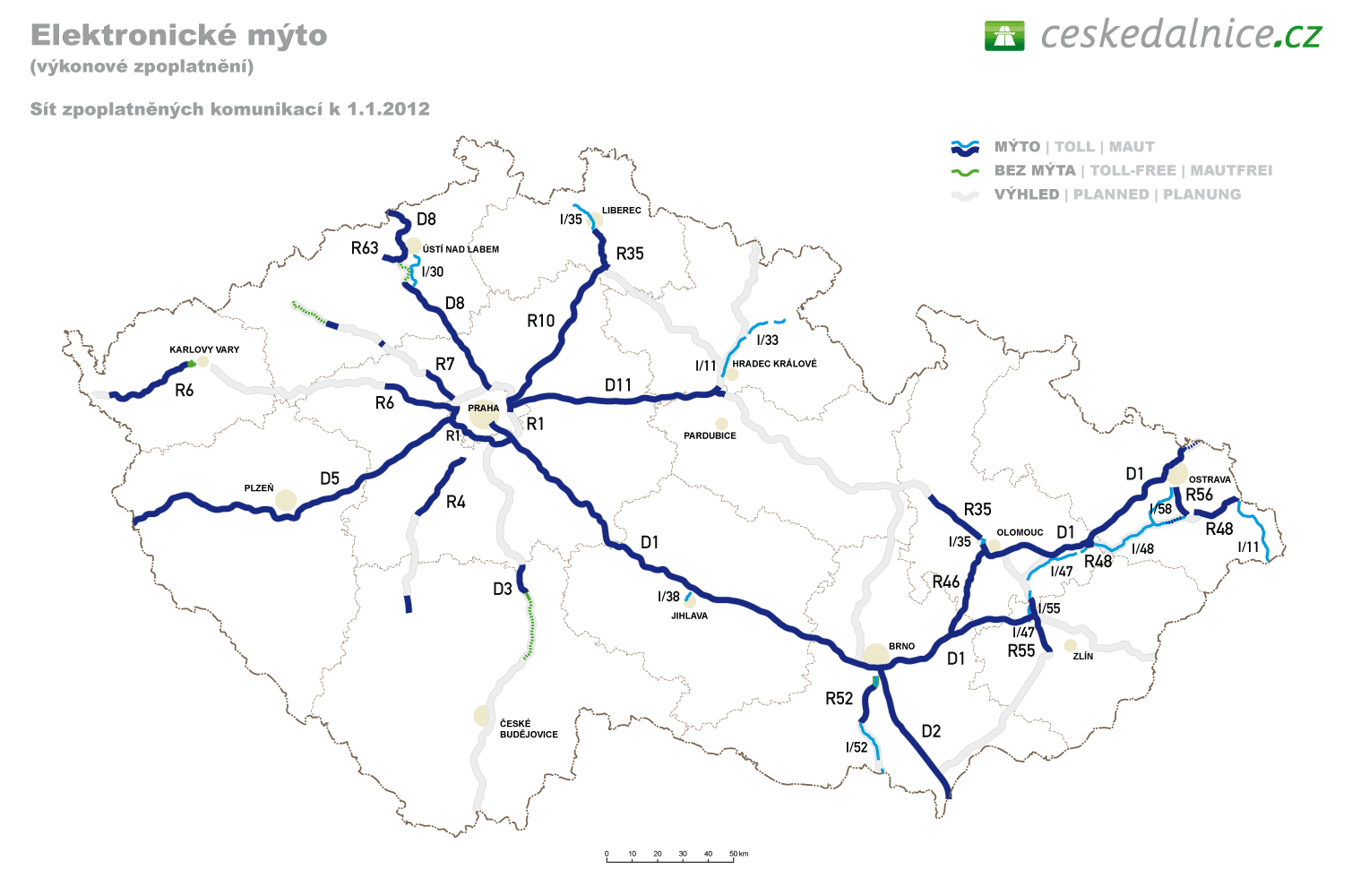 Mautpflichtige Autobahnen in Tschechien