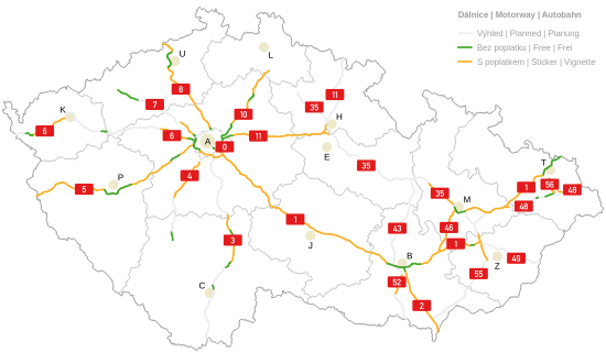 Karte des Autobahnnetzes